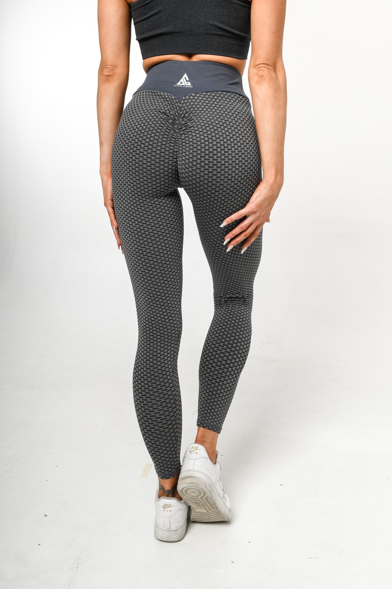 Ribbed Leggings - Scrunch Bum - Washed Charcoal